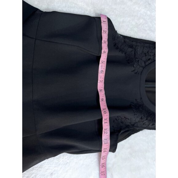 Madewell lace shoulder fit & flare black pointe dress women size 2 - Picture 6 of 7